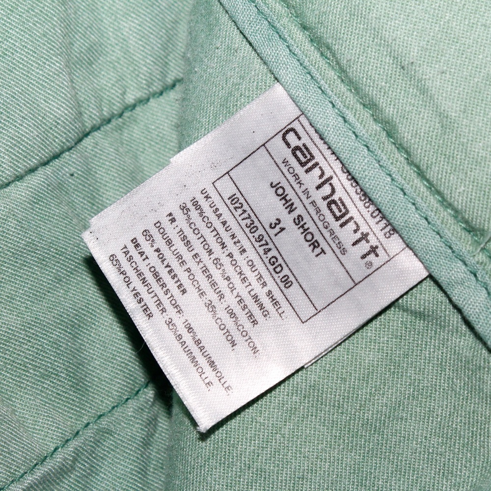 Carhartt WIP "John Short" in "Catnip" Faded Seafoam Green - Picture 15 of 15